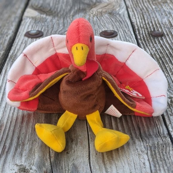 Ty Turkey Beanie Baby "Gobbles" Retired - Picture 1 of 8